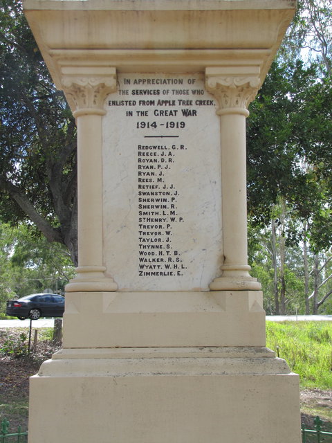 Apple Tree Creek War Memorial - Accommodation Port Macquarie 1