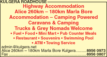 Kulgera Roadhouse - Accommodation Port Macquarie 1